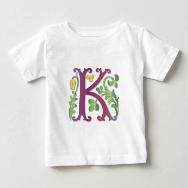 Fleur-de-lis K Monogram Baby T-Shirt (Front)