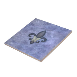 Fleur-de-Lis Kitchen   Blue Butterfly Royal Azure Ceramic Tile