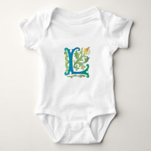 Fleur-de-lis L Monogram Baby Bodysuit