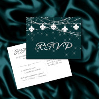 Fleur de Lis Lights | Midnight Teal RSVP Entree