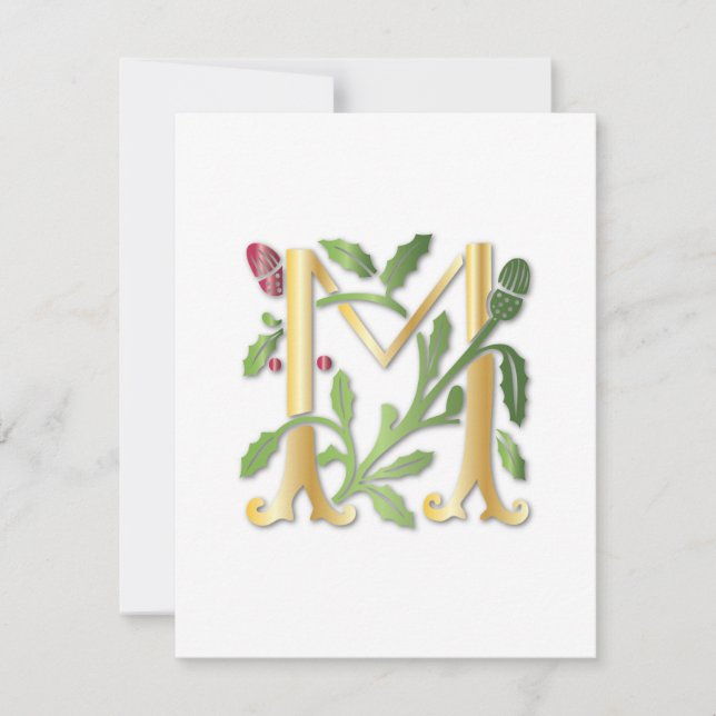 Fleur-de-lis M Monogram Invitation (Front)
