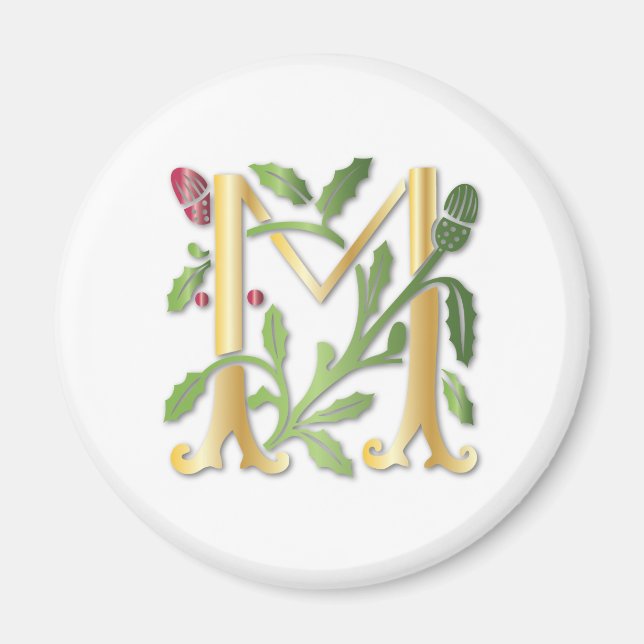 Fleur-de-lis M Monogram Magnet (Front)