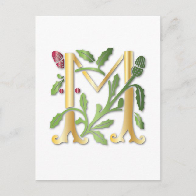 Fleur-de-lis M Monogram Postcard (Front)