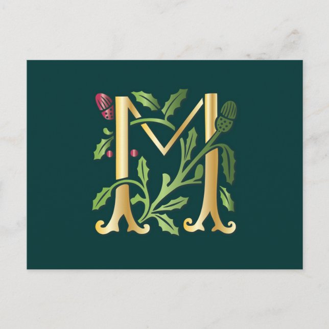 Fleur-de-lis M Monogram Postcard (Front)