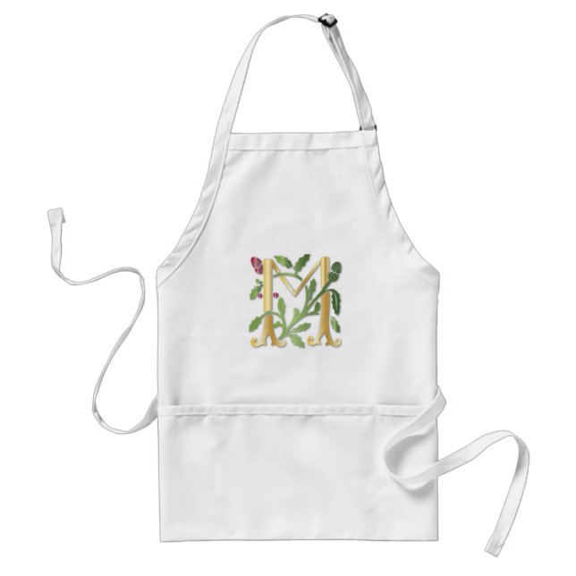 Fleur-de-lis M Monogram Standard Apron (Front)