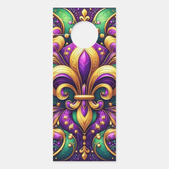 fleur de lis mardi gras door hanger (Front)
