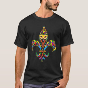 Fleur De Lis & Mardi Gras Mask New Orleans Souveni T-Shirt