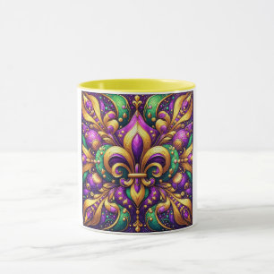 fleur de lis mardi gras mug