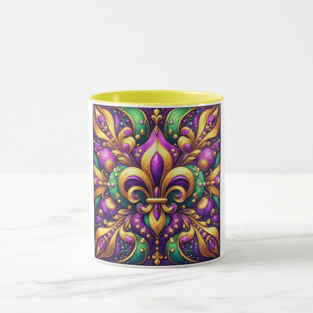 fleur de lis mardi gras mug (Center)