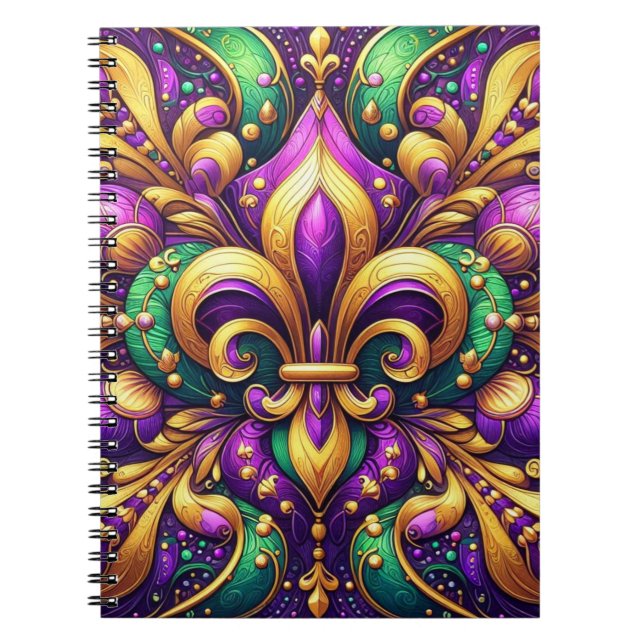 fleur de lis mardi gras notebook (Front)