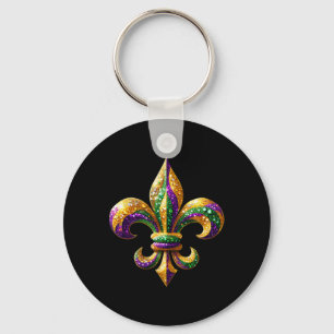 Fleur-de-lis Mardi Gras Symbol Carnival Parade Cos Key Ring