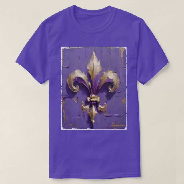 Fleur de lis Mardi Gras T-Shirt (Design Front)