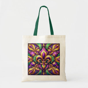 fleur de lis mardi gras tote bag