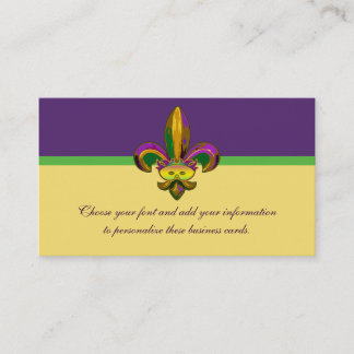 Fleur de lis Mask Business Card