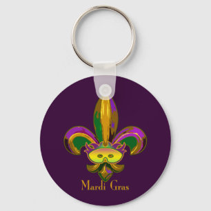 Fleur de lis Mask Key Ring