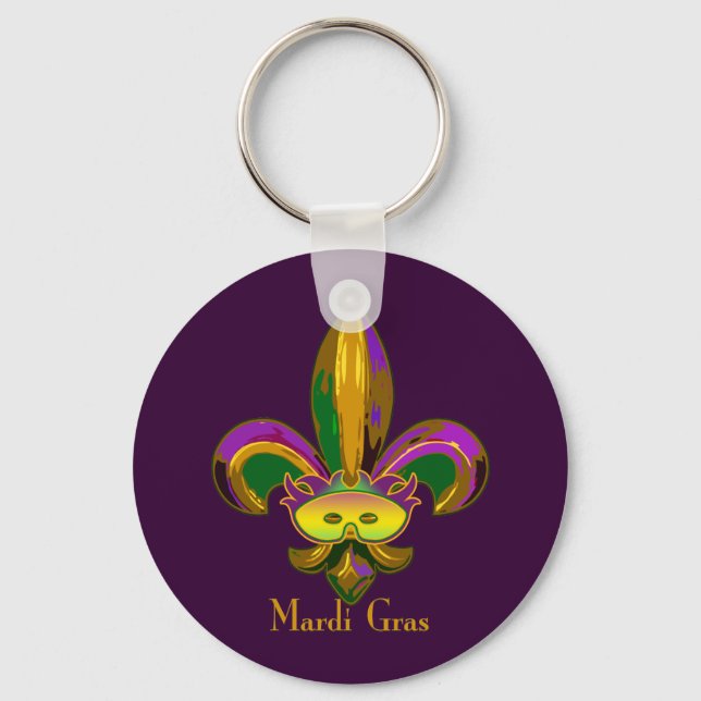 Fleur de lis Mask Key Ring (Front)