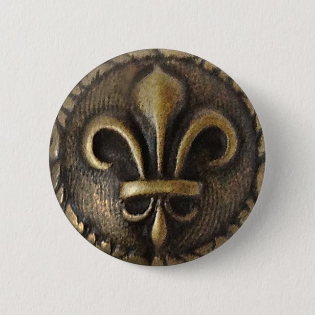 Fleur De Lis Medallion 6 Cm Round Badge (Front)
