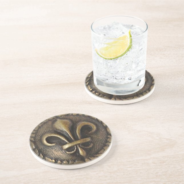 Fleur De Lis Medallion Coaster (Side)
