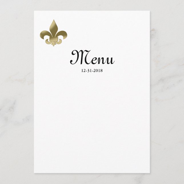 Fleur de Lis Menu (Front)