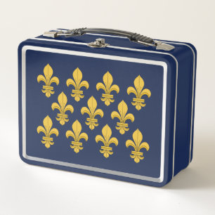 Fleur-de-lis Metal Lunch Box
