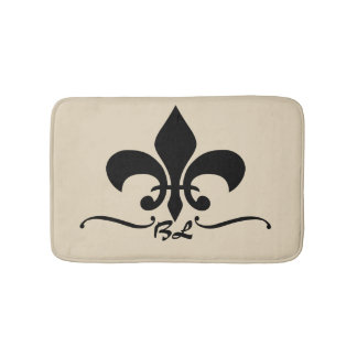 Fleur de Lis Monogram Bath Mat