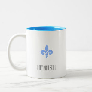 Fleur de Lis Monogrammed Two-Tone Coffee Mug