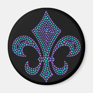 Fleur De Lis Mosaic Bevel Pastel Magnet
