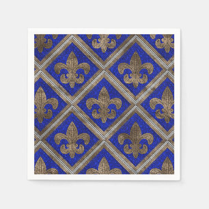 Fleur-de-lis mosaic tile pattern napkin