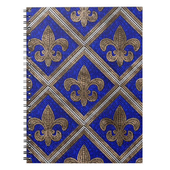 Fleur-de-lis mosaic tile pattern notebook (Front)