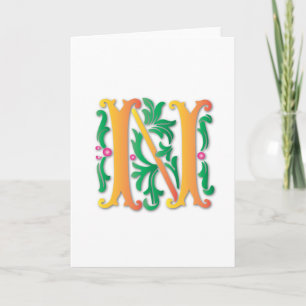 Fleur-de-lis N Monogram Note Card