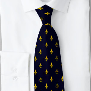Fleur De Lis Navy Blue Classic Tie