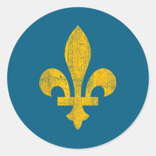 Fleur De Lis New Orleans Classic Round Sticker