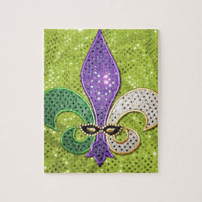 Fleur De Lis  New Orleans Jewel Sparkle Jigsaw Puzzle (Vertical)