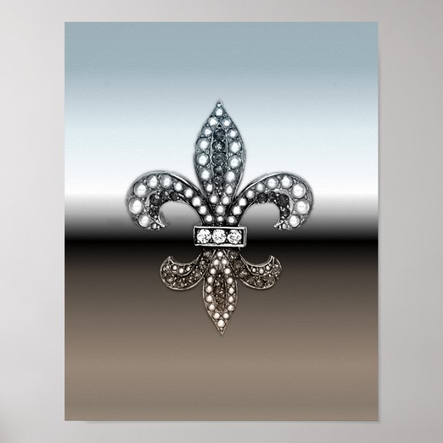 Fleur De Lis New Orleans Poster Jewel Sparkle (Front)