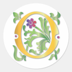 Fleur-de-lis O Monogram Classic Round Sticker