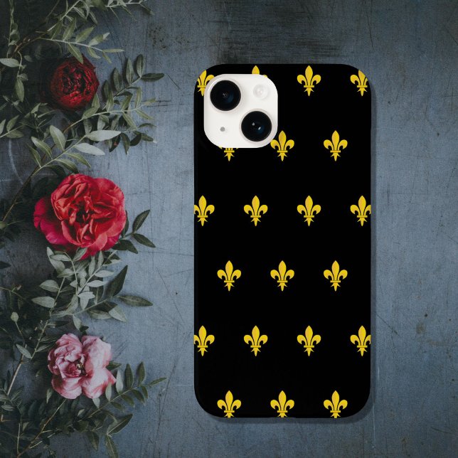 Fleur de Lis on Black Phone Case (Fleur de Lis on Black Phone Case)