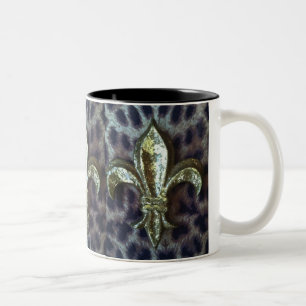 Fleur de lis on Leopard Mug