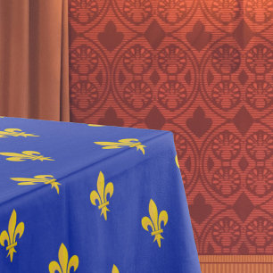 Fleur de Lis on Royal Blue Tablecloth
