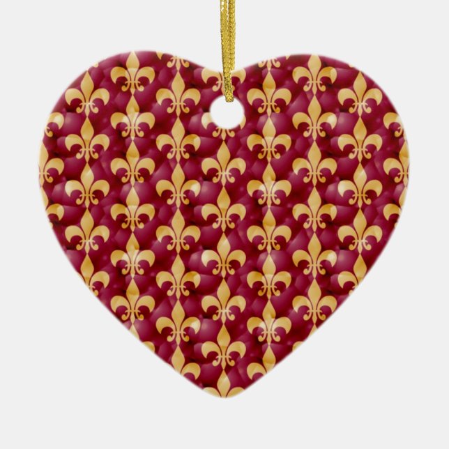 Fleur de Lis Ornment Ceramic Ornament (Front)