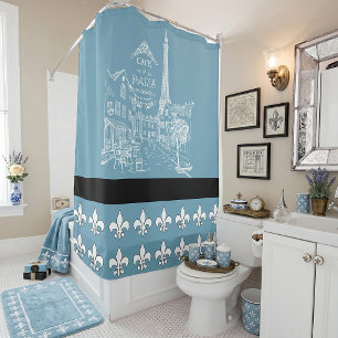 Fleur de lis Paris ,Choose your background colour Shower Curtain