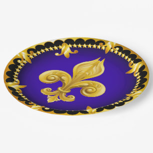 Fleur de Lis Party Goods Paper Plate