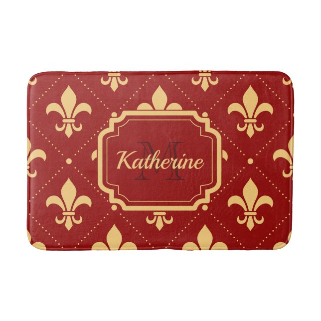 Fleur-de-lis Pattern Bath Mat (Front)