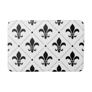 Fleur De Lis Pattern Bath Mat