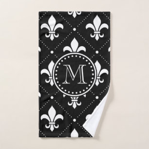 Fleur De Lis Pattern Bath Towel Set