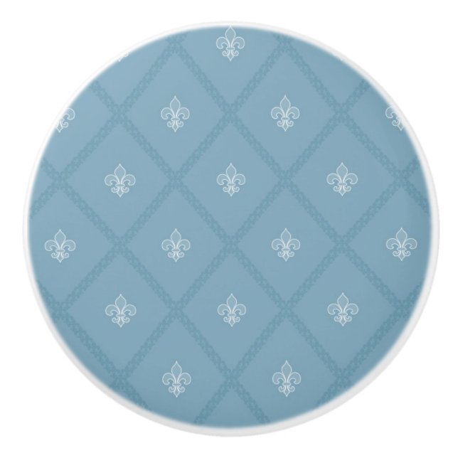Fleur-de-lis pattern ceramic knob (Front)