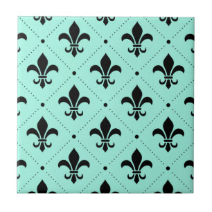 Fleur-de-Lis Pattern Ceramic Tile