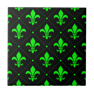 Fleur-de-Lis Pattern Ceramic Tile