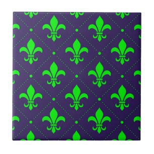 Fleur-de-Lis Pattern Ceramic Tile