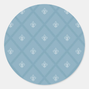 Fleur-de-lis pattern classic round sticker