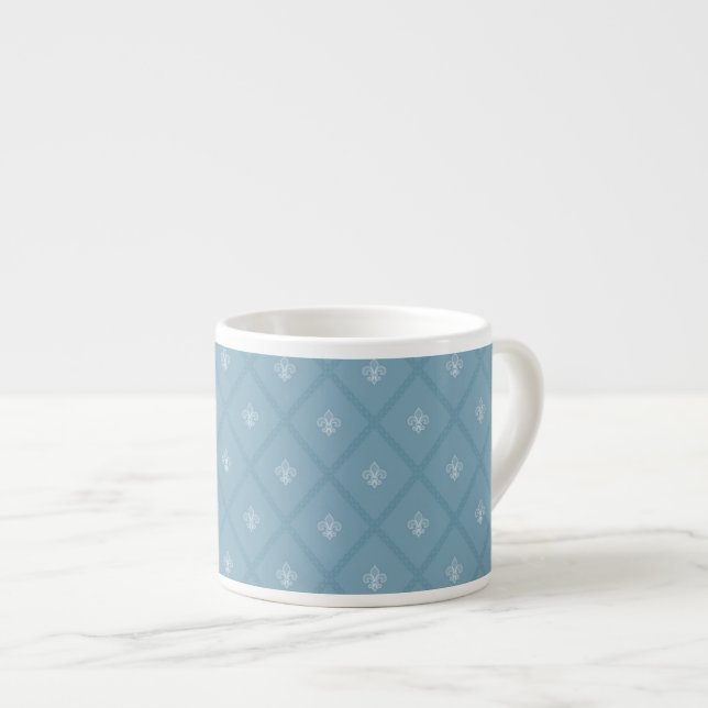 Fleur-de-lis pattern espresso cup (Front Right)